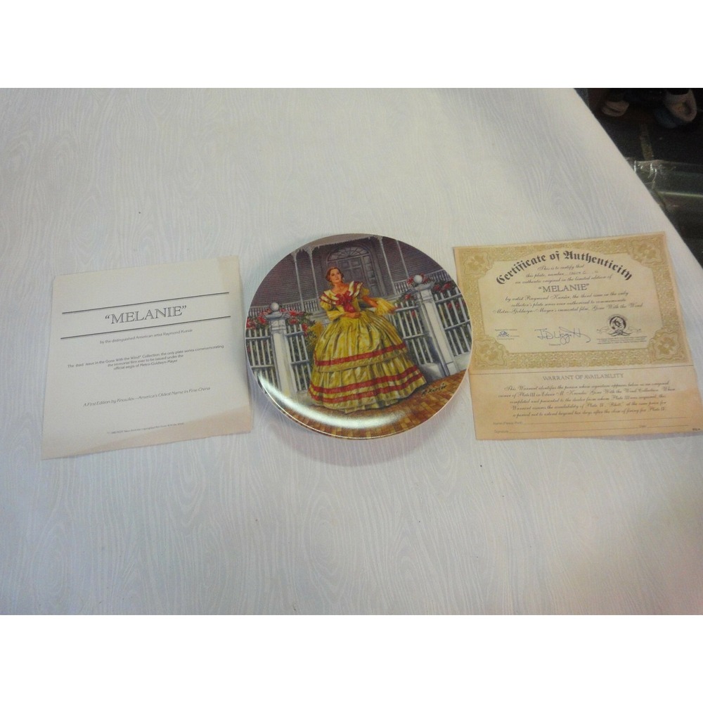 Gone with the wind Melanie collectors plate KNowles  with COA